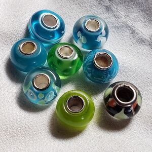 925 glass charm beads lot